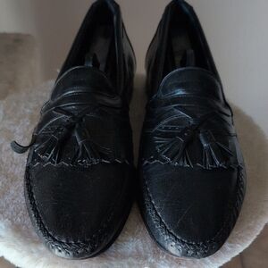 Johnston & Murphy Dark Leather Tassel Loafers